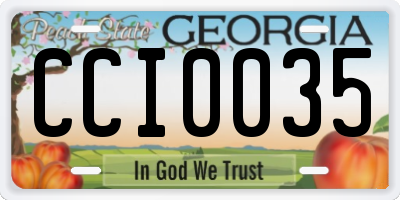 GA license plate CCI0035