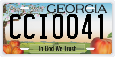 GA license plate CCI0041