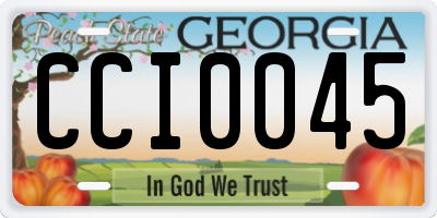 GA license plate CCI0045