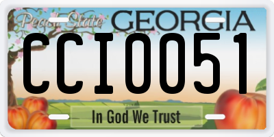 GA license plate CCI0051