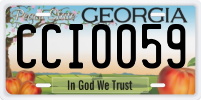GA license plate CCI0059