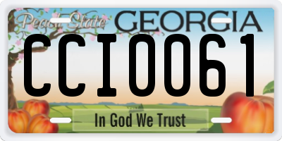 GA license plate CCI0061