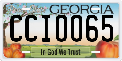 GA license plate CCI0065