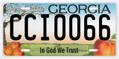 GA license plate CCI0066