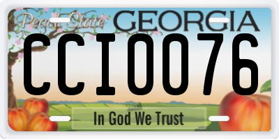 GA license plate CCI0076