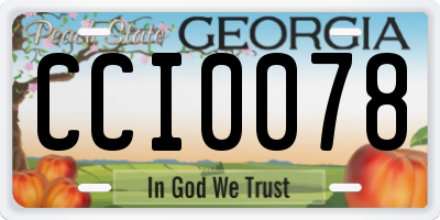 GA license plate CCI0078