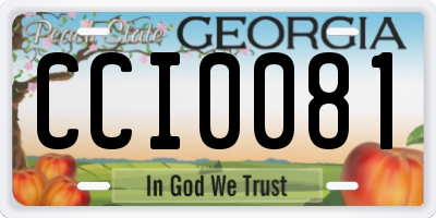 GA license plate CCI0081