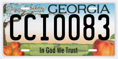 GA license plate CCI0083