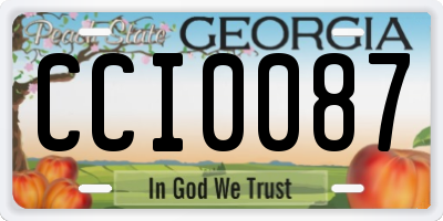 GA license plate CCI0087