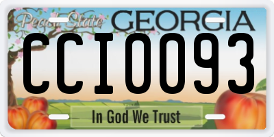 GA license plate CCI0093