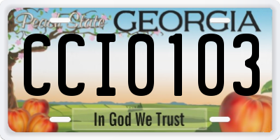 GA license plate CCI0103