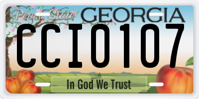 GA license plate CCI0107