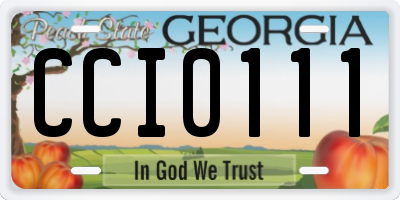GA license plate CCI0111