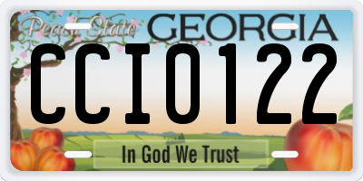 GA license plate CCI0122
