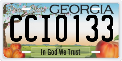 GA license plate CCI0133