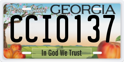 GA license plate CCI0137