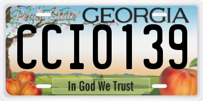 GA license plate CCI0139