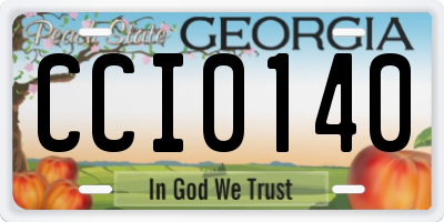 GA license plate CCI0140