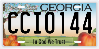 GA license plate CCI0144