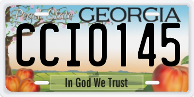 GA license plate CCI0145