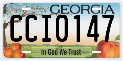 GA license plate CCI0147