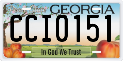 GA license plate CCI0151
