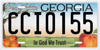GA license plate CCI0155