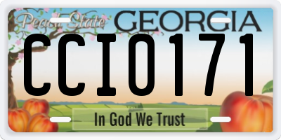GA license plate CCI0171