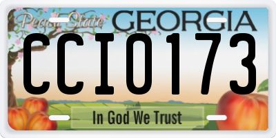 GA license plate CCI0173