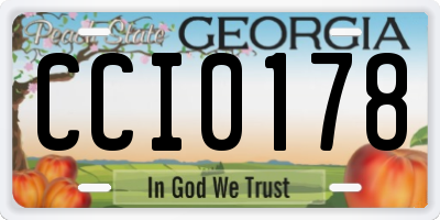 GA license plate CCI0178
