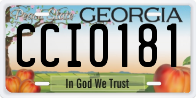 GA license plate CCI0181