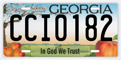 GA license plate CCI0182