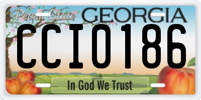 GA license plate CCI0186