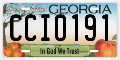 GA license plate CCI0191