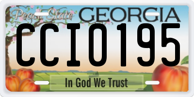 GA license plate CCI0195