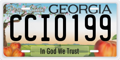 GA license plate CCI0199
