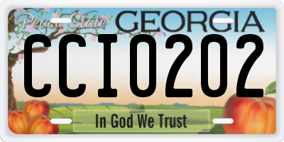 GA license plate CCI0202