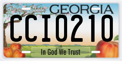 GA license plate CCI0210
