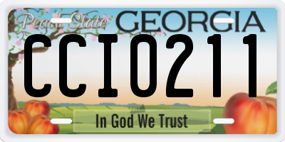 GA license plate CCI0211
