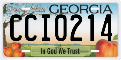 GA license plate CCI0214