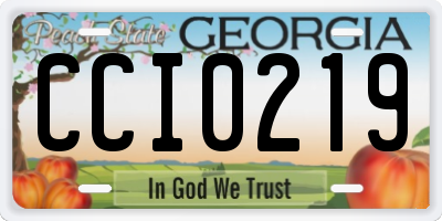 GA license plate CCI0219