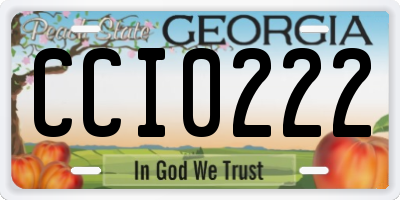 GA license plate CCI0222