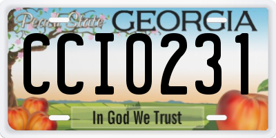 GA license plate CCI0231