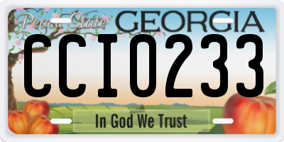 GA license plate CCI0233