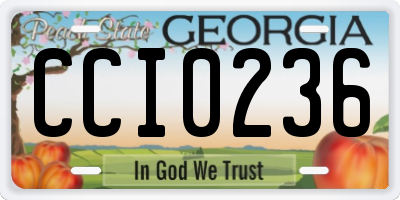 GA license plate CCI0236