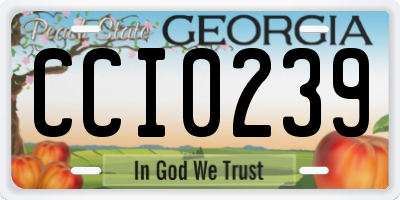 GA license plate CCI0239
