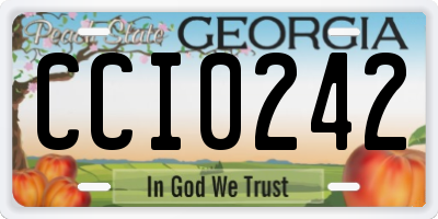 GA license plate CCI0242