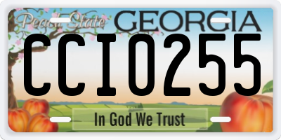 GA license plate CCI0255