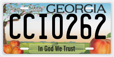 GA license plate CCI0262