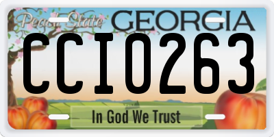 GA license plate CCI0263